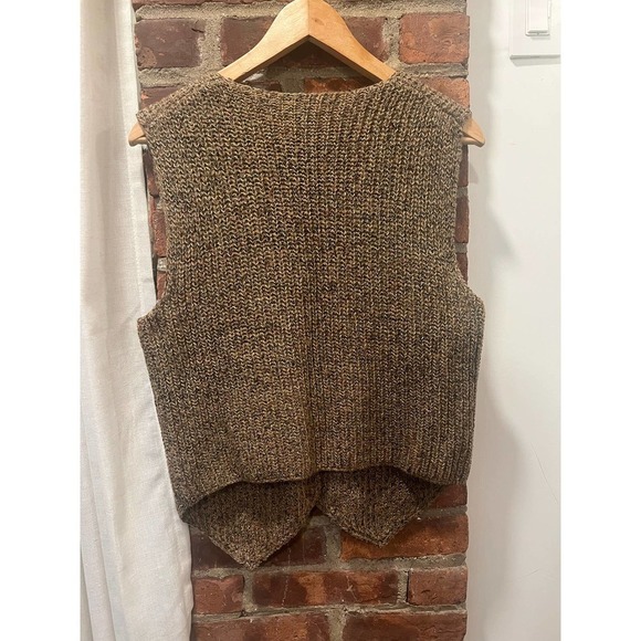 Vintage 70'S ANNE KLEIN BROWN MOHAIR BLEND POINTED HEM SWEATER VEST Med… - Picture 5 of 9